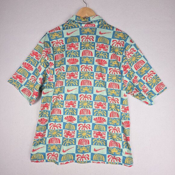 RARE Nike Dri-Fit Mens Button Down Sz Med Geometric Poly Multicolor Gay Pride - Picture 13 of 16